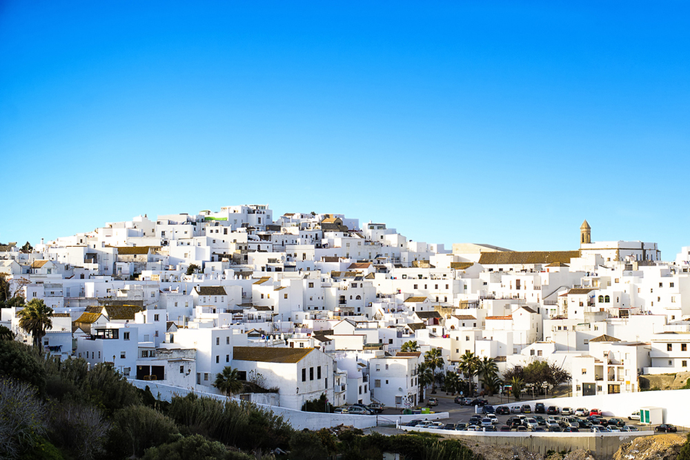 Landscape Of A White Town, Vejer De La Frontera In Andalusia, Sp